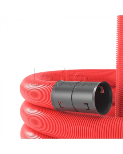 Двустенная труба ПНД D90мм без протяжки (50м уп) красная DKC (120990) в Нижнем Новгороде Труба гофрированная Pintop.ru