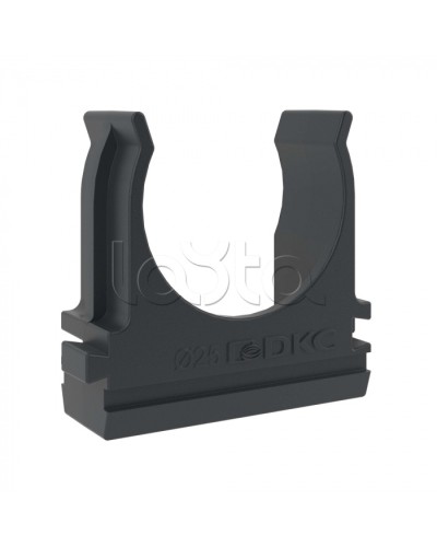 Держатель с защелкой D=25 (Черный) DKC (51025N) в Нижнем Новгороде Держатели, клипсы, скобы Pintop.ru