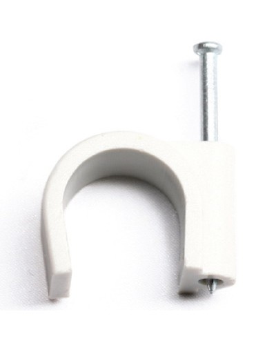 Скоба пластиковая с гвоздем, д.13 - 14мм DKC 51900 в Нижнем Новгороде Крепежные изделия Pintop.ru