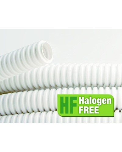 Труба ПЛЛ гибкая гофр. не содержит галогенов д.40мм, ПВ-0, с протяжкой,20м, цвет белый DKC 81840 в Нижнем Новгороде Труба гофрированная Pintop.ru