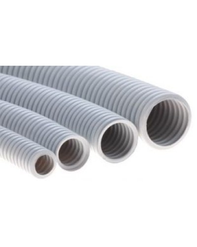 Труба ПВХ гибкая гофрированная д.25мм, тяжёлая без протяжки, 50м, цвет серый DKC 90525 в Нижнем Новгороде Труба гофрированная Pintop.ru