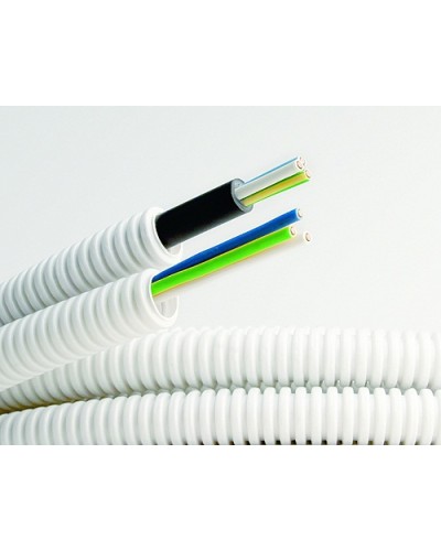 Электротруба ПВХ гибкая гофр. д.16мм, цвет серый, с кабелем ВВГнг(А)-LS 3х1,5мм² РЭК ГОСТ+, 50м DKC 9L91650 в Нижнем Новгороде Труба гофрированная Pintop.ru