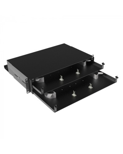 Оптическая полка выдвижная, без лицевой панели, неукомплектованная, 2U, черная DKC RNFPE2U48 в Нижнем Новгороде Полки для шкафов и стоек Pintop.ru