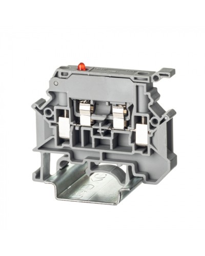 Клемма для предохранителя , винтовой зажим, 2 точки подключения, 4 кв.мм, серая DKC TUR-4-HESILED250 в Нижнем Новгороде Клеммные колодки Pintop.ru