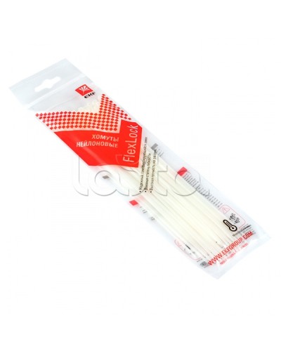 Хомут P6.6 стандартный (б), 2.5x200 (100шт) FlexLock PROxima EKF (plc-fl-ctsw-2.5x200) в Нижнем Новгороде Стяжки-хомуты Pintop.ru