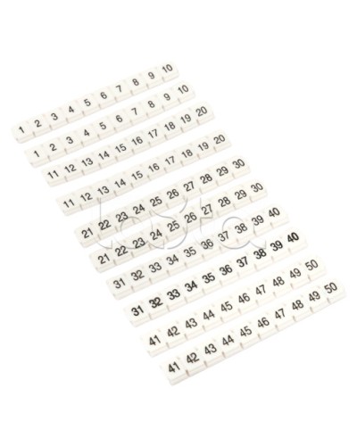 Маркеры для JXB-ST 2,5 NLPE с нумерацией 1-50 (100 шт.) EKF (zb-st-2.5-nlpe-1-50) в Нижнем Новгороде Клеммные колодки Pintop.ru