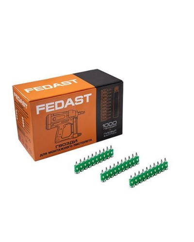 Гвозди 3.0*38 мм усиленные для монтажного пистолета (1000 шт/уп) FEDAST (fd3038eg) в Нижнем Новгороде Крепеж: Дюбели, шурупы, саморезы Pintop.ru