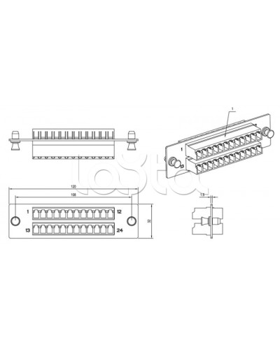 Панель для FO-19BX Hyperline FO-FPM-W120H32-24LC-BL в Нижнем Новгороде Патч-панели Pintop.ru