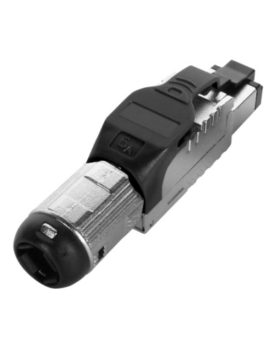 Разъем полевой оконцовки RJ-45 Hyperline (PLUE-8P8C-S-C6A-SH-BK) в Нижнем Новгороде Патч-корды и пигтейлы Pintop.ru