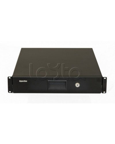 Полка (ящик) для документов с замком Hyperline (TDR3-2U-360-RAL9004) в Нижнем Новгороде Аксессуары для стоек и шкафов Pintop.ru