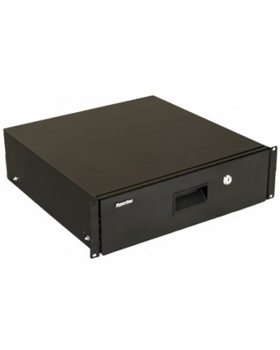 Полка (ящик) для документов с замком Hyperline (TDR3-3U-460-RAL9004) в Нижнем Новгороде Аксессуары для стоек и шкафов Pintop.ru