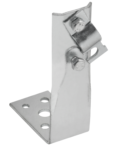 Держатель проводника круглого 6-10мм винтовой угловой h=80мм оцинкованная сталь IEK (ZDP87-11-1-16-80) в Нижнем Новгороде Крепеж Pintop.ru