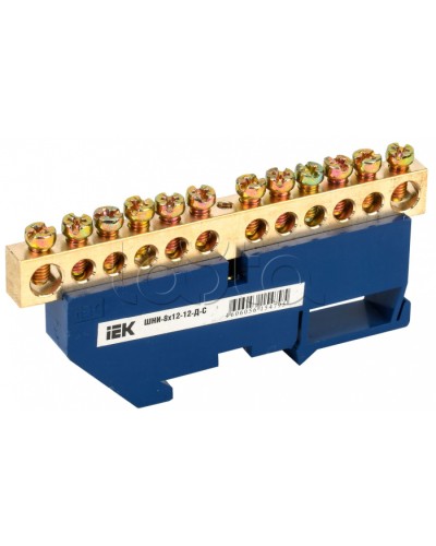 Шина N ноль на DIN-изоляторе ШНИ-8х12-12-Д-С IEK (YNN10-812-12D-K07) в Нижнем Новгороде Клеммные колодки Pintop.ru