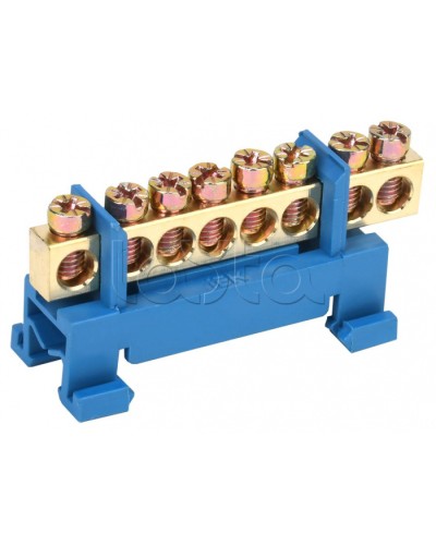 Шина нулевая изолированная с одним угловым изолятором ШНИ-6x9-8-С-С IEK (YNN10-69-8P-K07) в Нижнем Новгороде Клеммные колодки Pintop.ru