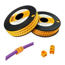 Клипса маркировочная на кабель диаметром 3.6–7.4 мм, символ "C", 500 шт., желтая LANMASTER LAN-MCC-EC2C/500-YL