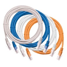 Шнур коммутационный NETLAN U/UTP 4 пары, Кат.5е (Класс D), 100МГц, 2хRJ45/8P8C, T568B, заливной, многожильный, BC (чистая медь), PVC нг(B), белый, 5м, уп-ка 10шт. NETLAN EC-PC4UD55B-BC-PVC-050-WT-10