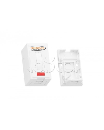 Корпус настенной розетки 1 порт NIKOMAX (NMC-MB1P-ST-WT) в Нижнем Новгороде Аксессуары для кабель-канала Pintop.ru