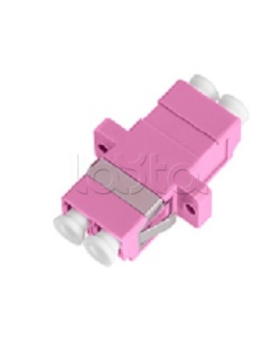 Адаптер NIKOMAX волоконно-оптический, соединительный, многомодовый, стандарта OM4, LC/UPC-LC/UPC, двойной, пластиковый, без шторки, с фланцами, маджента, уп-ка 2шт. NIKOMAX (NMF-OA2M4-FN-LCU-LCU-MG-2) в Нижнем Новгороде Проходные адаптеры и розетки оптические 