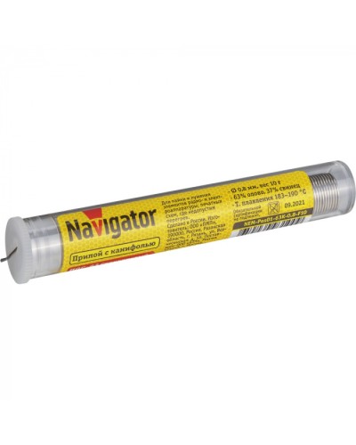 Припой Navigator 93 100 NEM-Pos01-63K-0.8-F10 (ПОС-63, колба, 0.8 мм, 10 гр) в Нижнем Новгороде Аксессуары для кабель-канала Pintop.ru