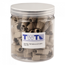 Защитные колпачки для кабеля 6,0мм cat.5, на соединение коннектора с кабелем, серый, 75 шт. TWT-BO-6.0-GY/JR75