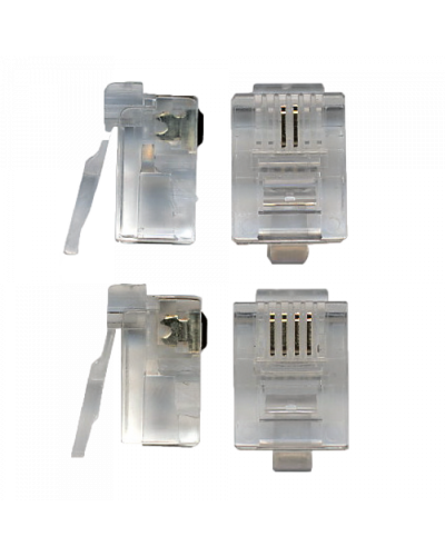 Коннектор телефонный RJ11, 4P4C, 100 шт. TWT (TWT-PL11-4P4C/100) в Нижнем Новгороде Коннекторы и разъемы Pintop.ru