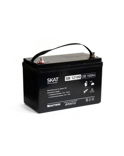 Бастион SKAT SB 12100 АКБ свинцово-кислотная тип AGM 12V 100Ач Iзар.30А, клеммы под болт М6 в Нижнем Новгороде Электротехническое оборудование Pintop.ru