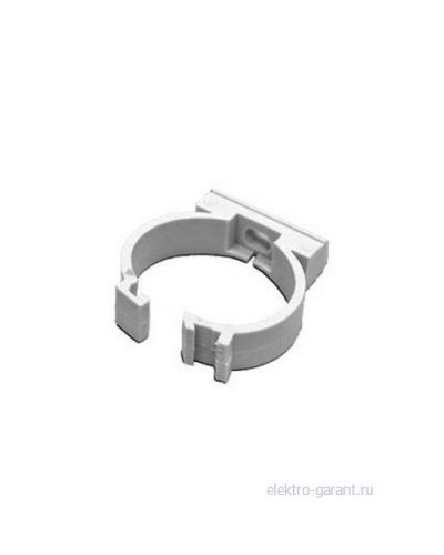 Держатель с защелкой Экопласт для труб D25мм, АБС, белый (50 шт) в Нижнем Новгороде Аксессуары для кабель-канала Pintop.ru