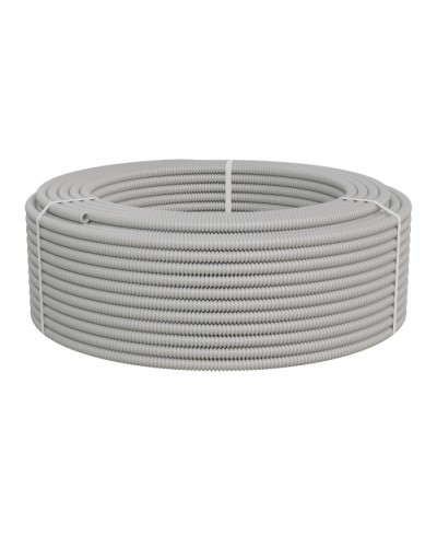 Труба ПНД-FRUF гофрир. тяжелая, с зондом, без галогена, трудногорючая, атмосферостойкая,цвет серый, диам. 16мм (100м) Экопласт (21116HFR-UF) в Нижнем Новгороде Труба гофрированная Pintop.ru