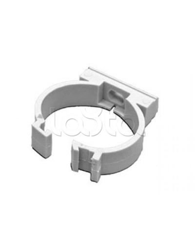 Держатель с защелкой для гофрированной или жесткой гладкой трубы D25 мм, цвет чёрный Экопласт 41625BL в Нижнем Новгороде Держатели, клипсы, скобы Pintop.ru