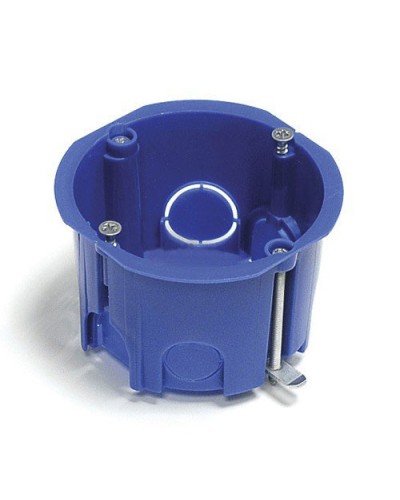 Коробка установочная для г/к D=68x45 мм с металл. лапками, межцентр 71мм, IP20, синий Экопласт 44663 в Нижнем Новгороде Распределительные коробки Pintop.ru