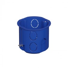 Коробка установочная для г/к D68x62мм с металл. лапками, межцентр 71мм, цвет синий IP20 Экопласт (44665)