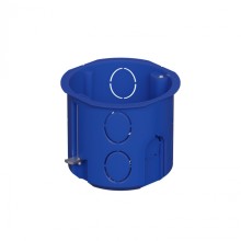 Коробка установочная для г/к D68x62мм с металл. лапками, без галогена, цвет синий IP20 Экопласт (44665HF)