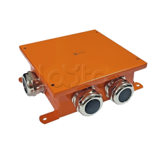 SMB120 Коробка металлическая, огн. E-110,о/п 120х120х60, 4 метал. гермоввода, IP66, 9P, (1,5-6 мм2), цвет оранж. Экопласт (56254)
