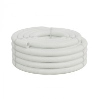 Труба ПП-FR гофрир. легкая, с зондом, без галогена, ПЛЛ 50мм Экопласт (60150HFR-W) - Труба ПП-FR гофрир. легкая, с зондом, без галогена, ПЛЛ диам.50мм ПВ-0 (15м) цвет белый 1 палл.=630м Экопласт