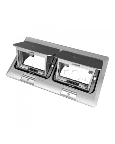 Люк в пол на 2x1,5 поста (45х45мм) в комплекте с коробкой и суппортом, сталь Экопласт (70026) в Нижнем Новгороде Системы лючков и колонн Pintop.ru