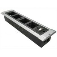 Блок настольный встраиваемый, с выключателем нагрузки на 4 модуля (45х45мм) для креп. к столу (алюмин) Экопласт 70324