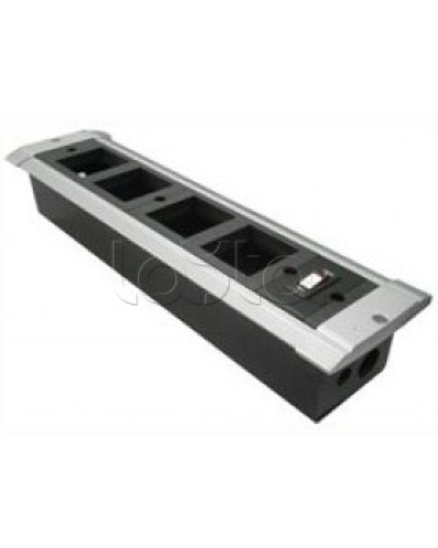 Блок настольный встраиваемый, с выключателем нагрузки на 4 модуля (45х45мм) для креп. к столу (алюмин) Экопласт 70324 в Нижнем Новгороде Аксессуары для кабель-канала Pintop.ru