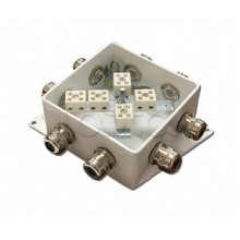 Коробка монтажная огнестойкая Гефест КМ-О (10к)-IP66-120х120, семь вводов