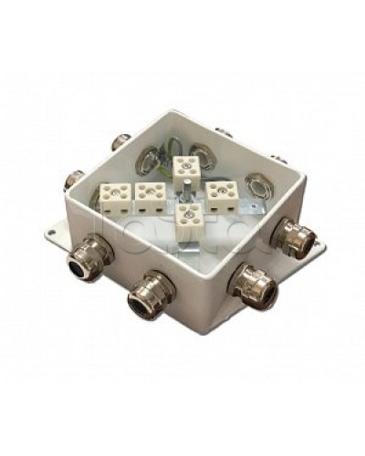 Коробка монтажная огнестойкая Гефест КМ-О (10к)-IP66-120х120, восемь вводов в Нижнем Новгороде Распределительные коробки Pintop.ru