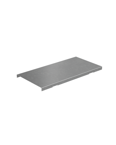 Крышка на вертикальный Т-ответвитель переходник 100-50 мм с разворотом трассы на 90 гр. ПЛЮС (нижняя часть меньше исходной) INOX304 КМ-Профиль (KTDPSplus90-100-50 INOX304) в Нижнем Новгороде Аксессуары для лотков Pintop.ru