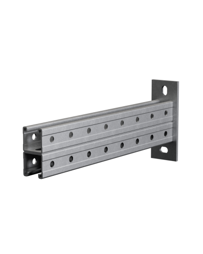 Страт-консоль двойная усиленная 41х41 L150 s:2,5 мм (тройная перфорация) КМ-Профиль (2KSSU41-150 3P) в Нижнем Новгороде Аксессуары для лотков Pintop.ru