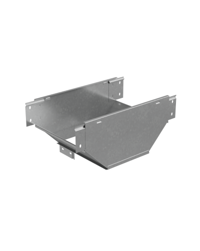 Т-ответвитель переходник 100х150-100 мм верт. c разворотом трассы на 90 гр. ПЛЮС (нижняя часть меньше исходной) HD85 КМ-профиль (TDPSplus90-100-150-100 HD85) в Нижнем Новгороде Аксессуары для лотков Pintop.ru