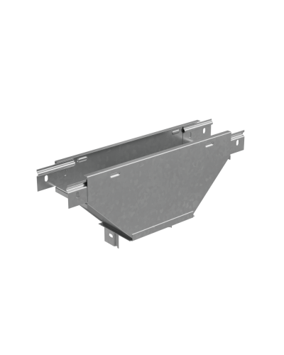 Т-ответвитель переходник 50х100-600 мм верт. c разворотом трассы на 90 гр. ПЛЮС (нижняя часть больше исходной) INOX304 КМ-Профиль (TDPVplus90-50-100-600 INOX304) в Нижнем Новгороде Аксессуары для лотков Pintop.ru