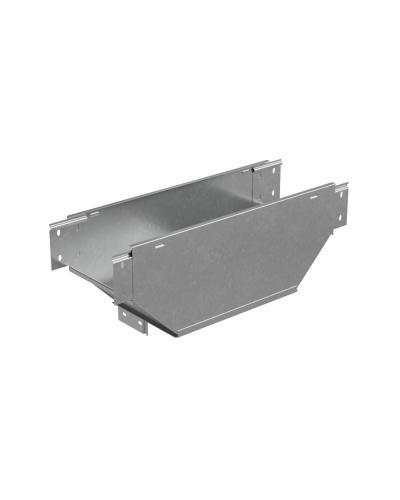 Т-ответвитель переходник 100х150-300 мм верт. c разворотом трассы на 90 гр. ПЛЮС (нижняя часть больше исходной) INOX304 КМ-Профиль (TDPVplus90-100-150-300 INOX304) в Нижнем Новгороде Аксессуары для лотков Pintop.ru