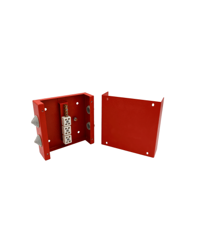 Коробка распределительная огнестойкая КРОПС, IP55, габаритные размеры 100х100х60 мм, для кабелей сечением до 2,5 мм2, 4 клеммы КМ-Профиль (FRJB-KM-ST4-2.5-04-КРОПС-IP55) в Нижнем Новгороде Распределительные коробки Pintop.ru