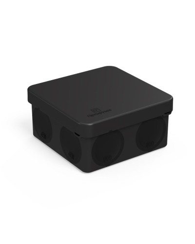 Коробка распред. 60-0210-9005м двухкомп. безгалогенная (HF) черная 80х80х40 (8шт/уп) Промрукав (60-0210-9005м) в Нижнем Новгороде Распределительные коробки Pintop.ru