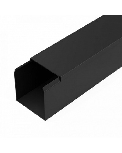 Кабель-канал черный 2-й замок в п/э 60х60 мм (12 м/уп) Промрукав (PR03.0218) в Нижнем Новгороде Огнестойкие кабельные линии Pintop.ru