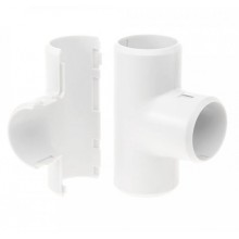 Тройник разборный белый д25 (30шт/300шт уп/кор) Промрукав (PR.07325б)