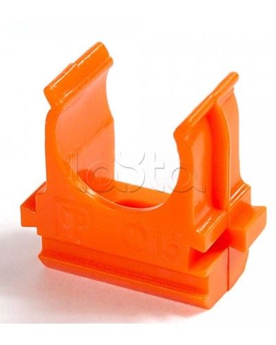 Крепёж-клипса для труб АБС-пластик оранжевая д20 в малой упаковке (10шт/1000шт уп/кор) Промрукав (PR13.0067) в Нижнем Новгороде Держатели, клипсы, скобы Pintop.ru