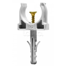 Крепеж-клипса с дюбелем и саморезом серая д20 (100шт/1200шт уп/кор) Промрукав (PR13.0216)